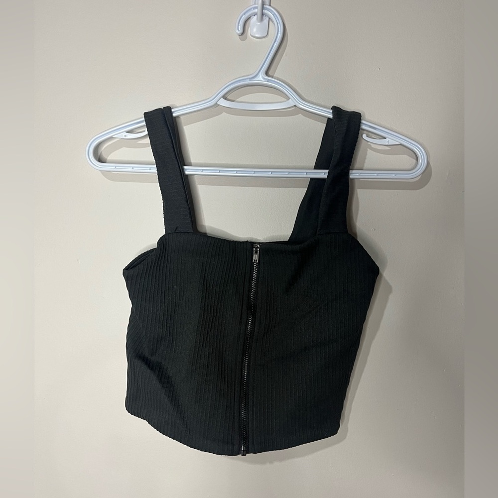 Aerie zip up crop top